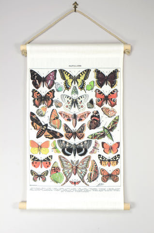 Vintage Rollkarte „Papillons“